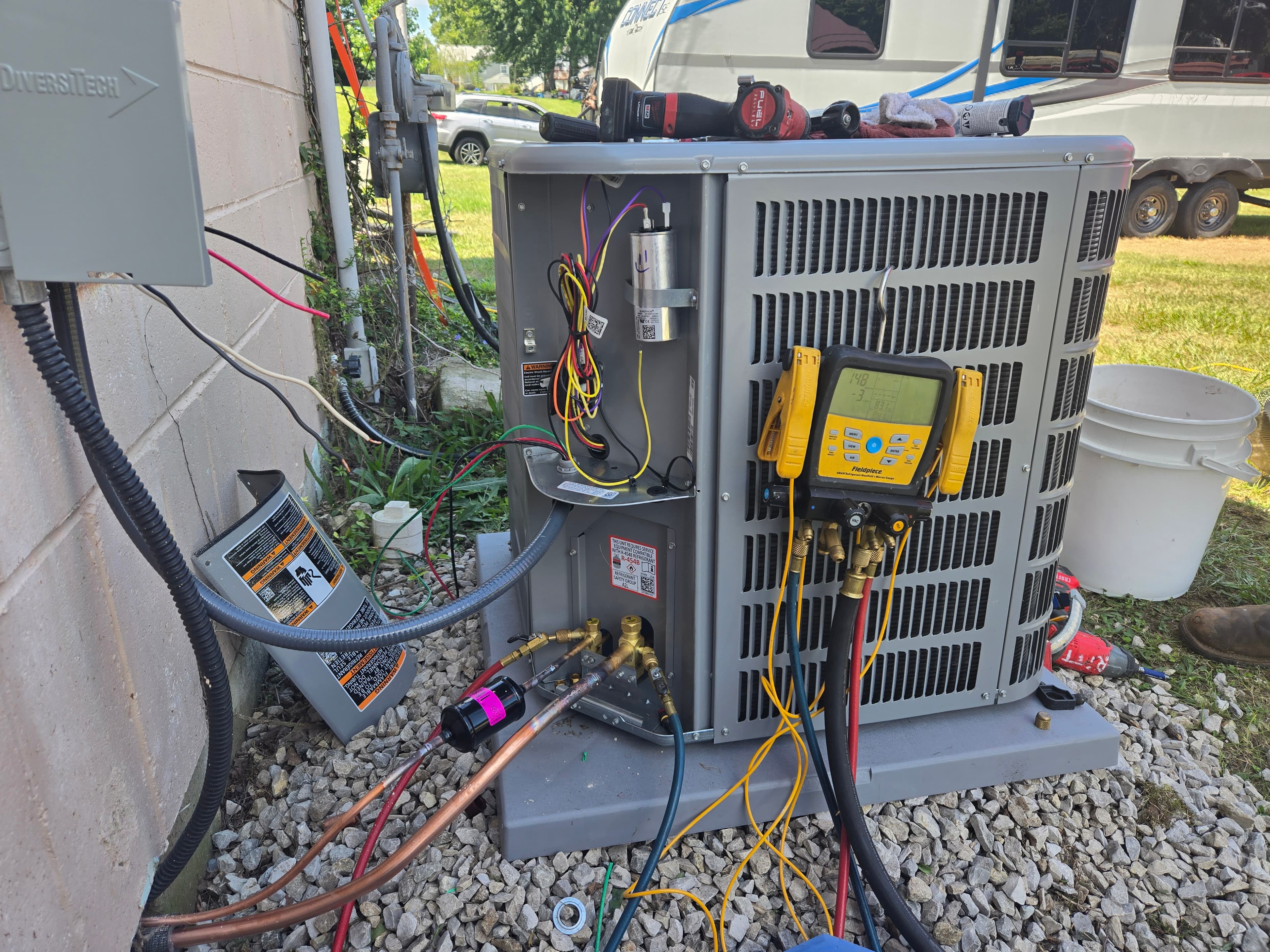 Gerkin Construction HVAC technician on a job in Bedford, IN
